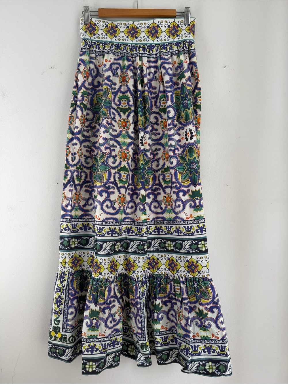 Antonio Melani Tegan mosaic printed A-line maxi skirt sz 4
